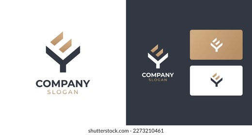Logo-Design des Buchstaben EY oder YE