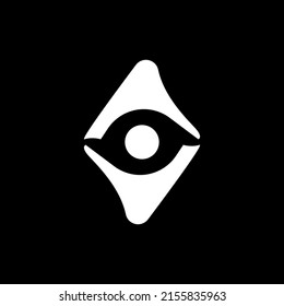 letter a eye flat logo