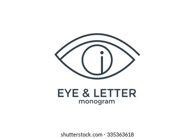 Letter I and eye monogram logo.