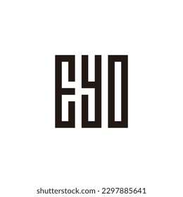 Letter Eyo square, rectangles geometric symbol simple logo vector