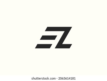 Vector de plantilla de logotipo de monograma de línea EZ de la letra.
