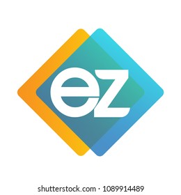 Letter EZ logo with colorful geometric shape, letter combination logo design for creative industry, web, business and company.