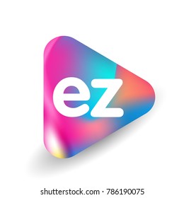 Letter EZ logo in triangle shape and colorful background, letter combination logo design for business and company identity.
