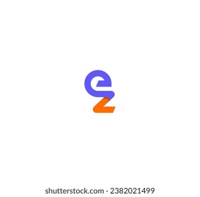 Letter EZ, ZE logo design template elements. Modern abstract digital alphabet letter logo.