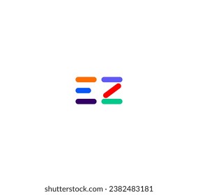 Letter EZ, ZE logo design template elements. Modern abstract digital alphabet letter logo.