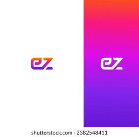 Letter EZ, ZE logo design template elements. Modern abstract digital alphabet letter logo.