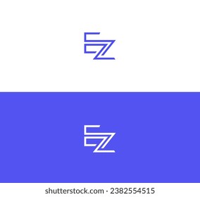 Letter EZ, ZE logo design template elements. Modern abstract digital alphabet letter logo.