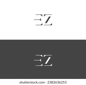 Letter EZ, ZE logo design template elements. Modern abstract digital alphabet letter logo.