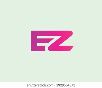 letter ez and zy logo design vector template