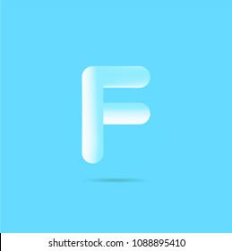 Letter F 3D Bubble Text Logo vector.