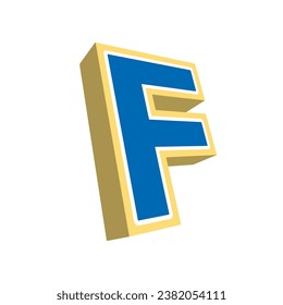 Letra F. vector de diseño 3D
