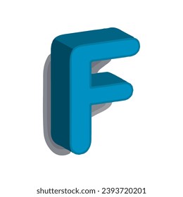 Letter F. 3D design vector