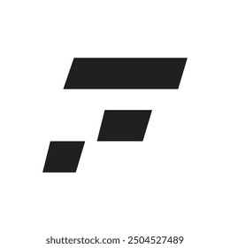 Letter F 3d stylish typography logo idea