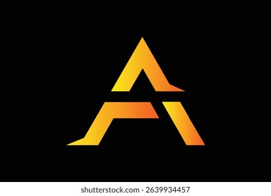 Letter F, A, AF, FA Logo vector illustration with dark background.