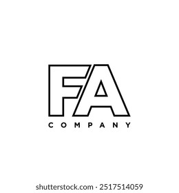 Letter F and A, FA logo design template. Minimal monogram initial based logotype.