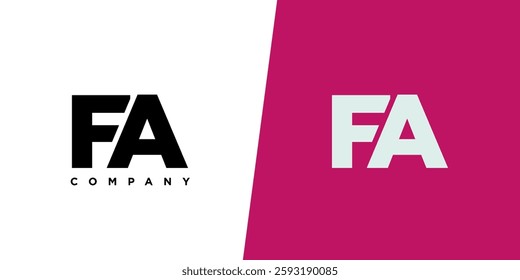 Letter F and A, FA logo design template. Minimal monogram initial based logotype.