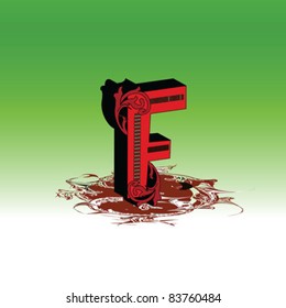 Letter F Abstract 3D