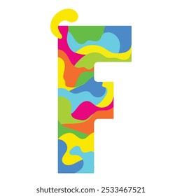 LETTER F ABSTRACT COLORFUL DOODLE LOGO ICON HAND DRAWN