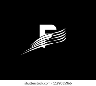 Letter F Abstract Elements Wings Swoosh Logo