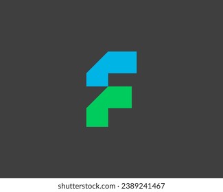 A letter F from abstract geometric shapes. Creative identity sign. Vector illustration.