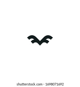 
the letter F abstract logo, looks like a bird's wing, there are 2 letters F that are fused