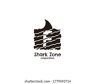Letter F Abstract Logo. Sport Icon Logo created with Shark fin shape and alphabet design