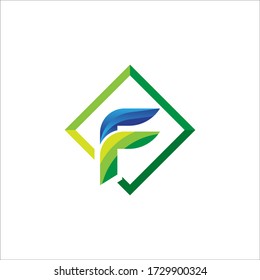 Vector de logotipo abstracto de letra F