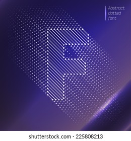 Letter F - Abstract optical illusion letters on space background