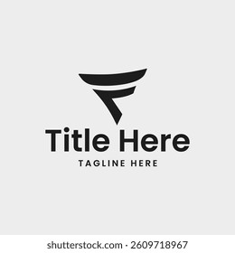 Letter F Abstract Shape Logo Design