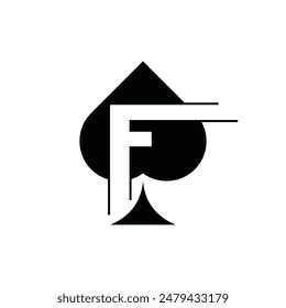 Letter F Ace Spade Simple Modern Business Icon Design Logo