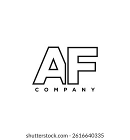 Letter A and F, AF logo design template. Minimal monogram initial based logotype.