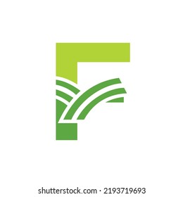 Letter F Agriculture Logo. Agro Farm Logo Based on Alphabet for Bakery, Bread, Cake, Cafe, Pastry, Home Industries Business Identity