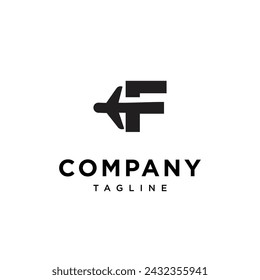 Letter F Air Plane logo icon vector template.eps