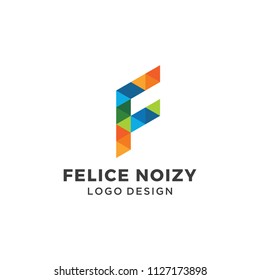 Letter F Alphabet Geometric Logo Design Vector Symbol Hexagonal