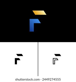 Letter F alphabet tech font, typography for your designs logo or brand name, including a set three of different icons, vector illustration 10EPS