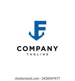 Letter F Anchor logo icon vector template.eps