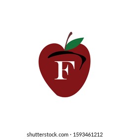 letter f and appel logo design icon