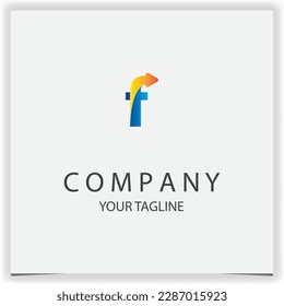 letter f with arrow logo blue and orange colour gradient modern logo premium elegant template vector eps 10