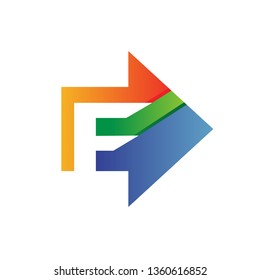 Letter F Arrow Logo Vector