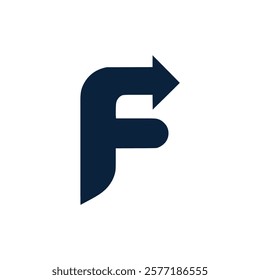 letter F with arrow logo vector illustration template design