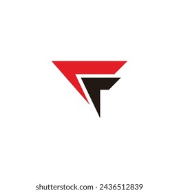 letter f arrows shadow simple geometric vector 
