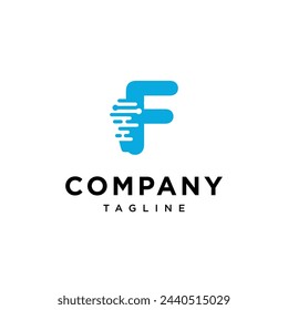 Letra F Inteligencia Artificial Techno logo icono vector template.eps