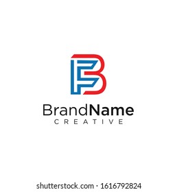 Letter f b bf  logo Design Vector Stock illustration.