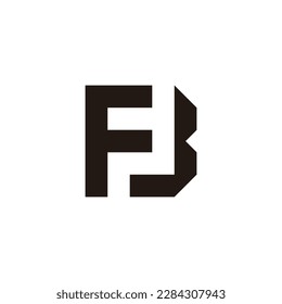 Letra F, B y J símbolo geométrico cuadrado simple vector de logotipo