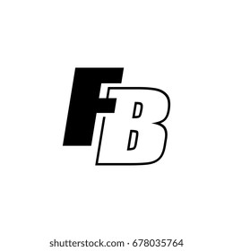 letter F and B logo overlapping black negative