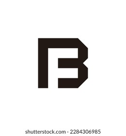 Letter F in B, square geometric symbol simple logo vector