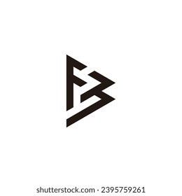 Letter F B triangle geometric symbol simple logo vector