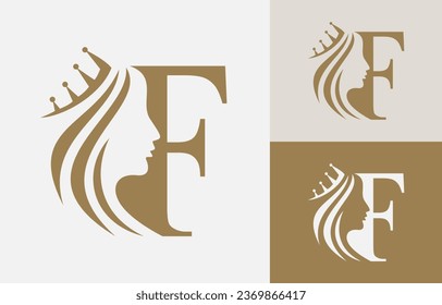 Letter F Beauty Face Logo