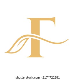 Letter F Beauty Flower Logo with Creative Concept Beauty, salon, Spa, Fashion and Yoga Sign