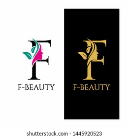 Letter F Beauty Logo Spa Nature Salon Skincare 